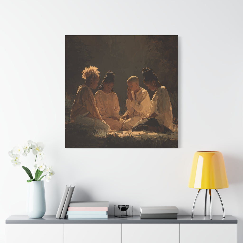 Women Praying Art Canvas | Matte Stretched Canvas 1.25"
