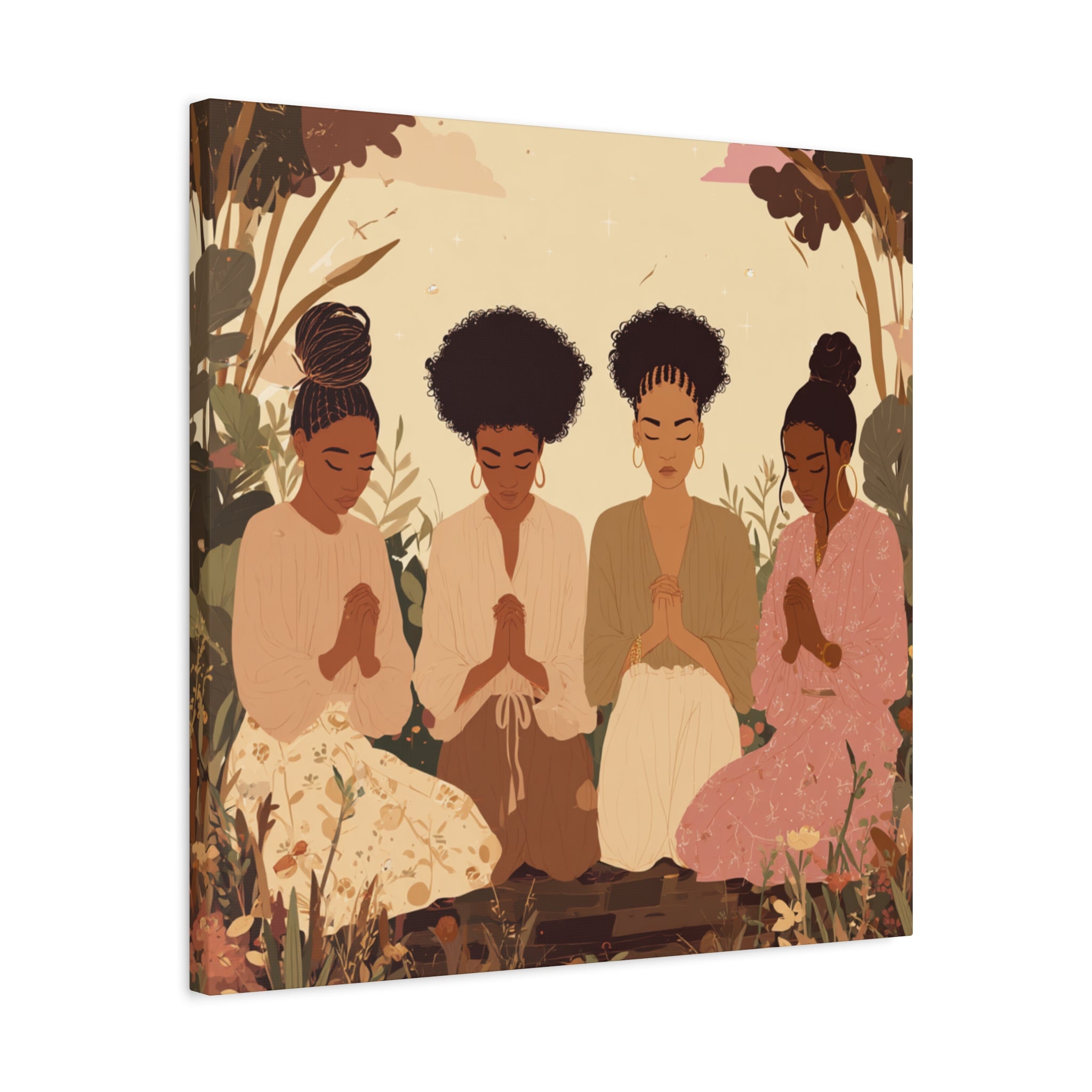 Four Women Praying Matte Canvas