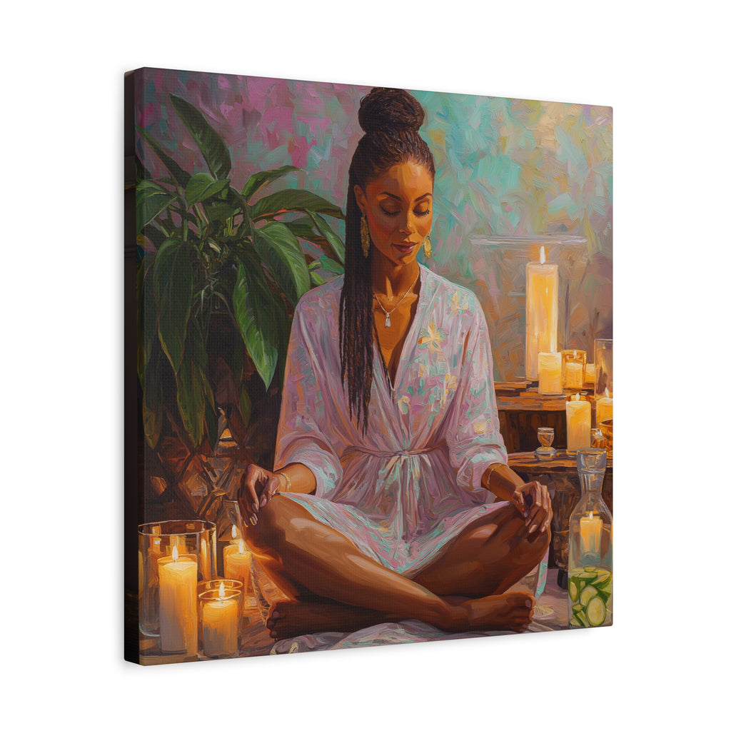 Canvas Art Print - Soft Girl Meditating