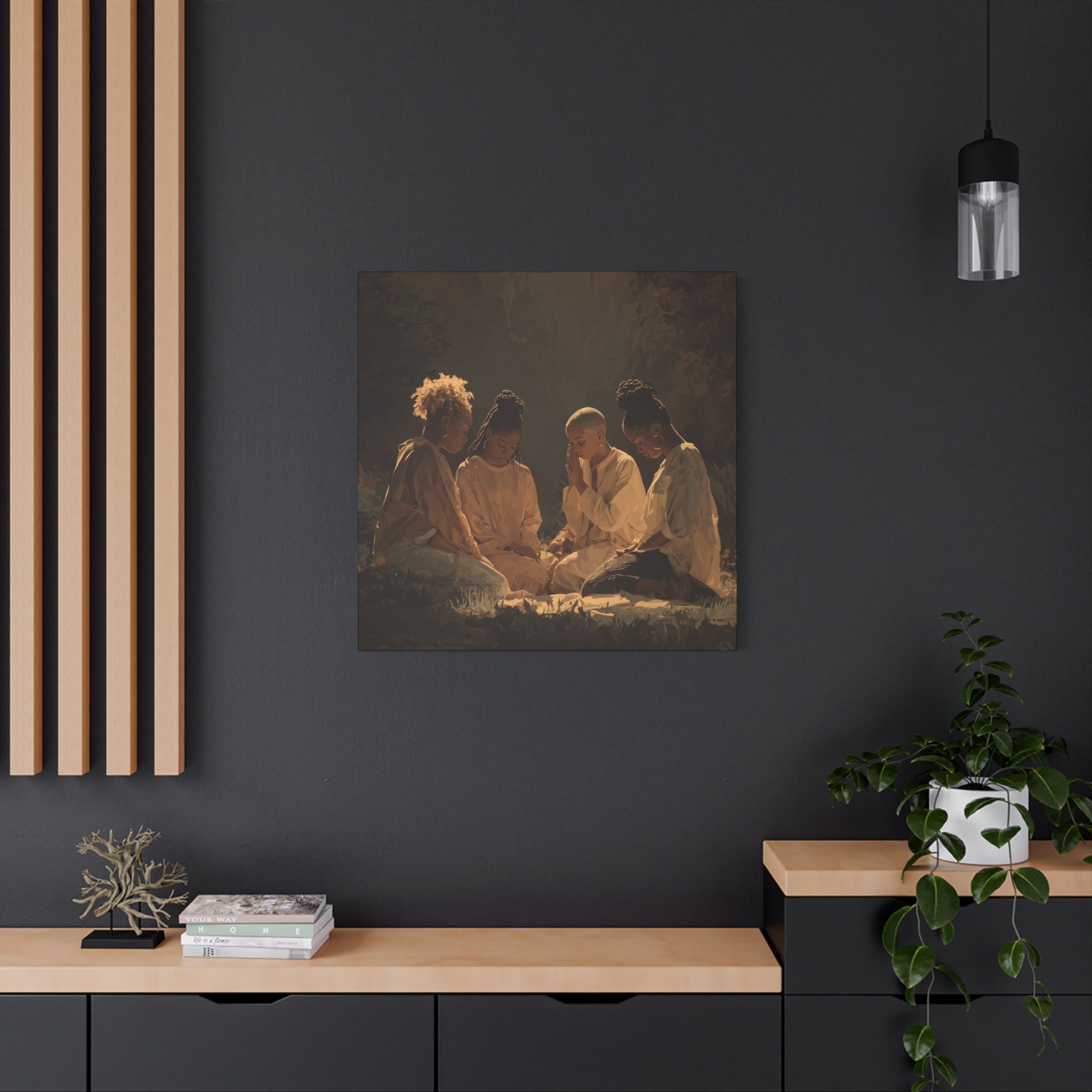 Women Praying Art Canvas | Matte Stretched Canvas 1.25"