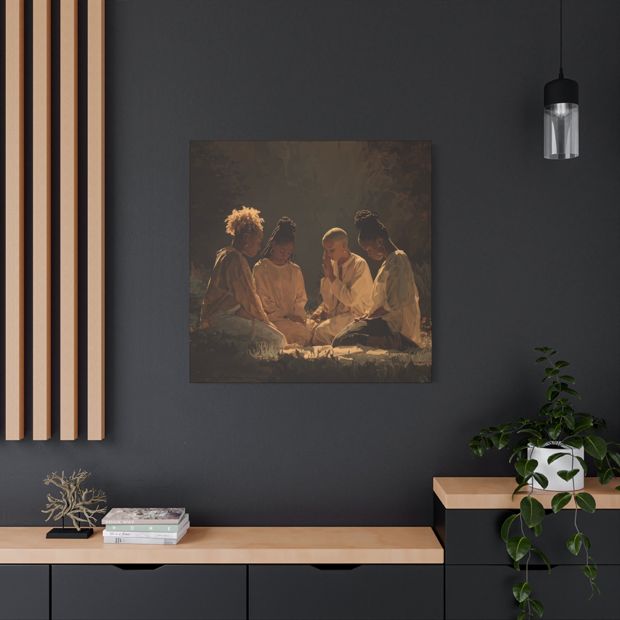 Women Praying Art Canvas | Matte Stretched Canvas 1.25"