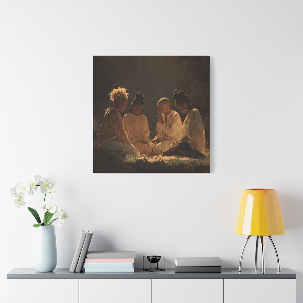 Women Praying Art Canvas | Matte Stretched Canvas 1.25"