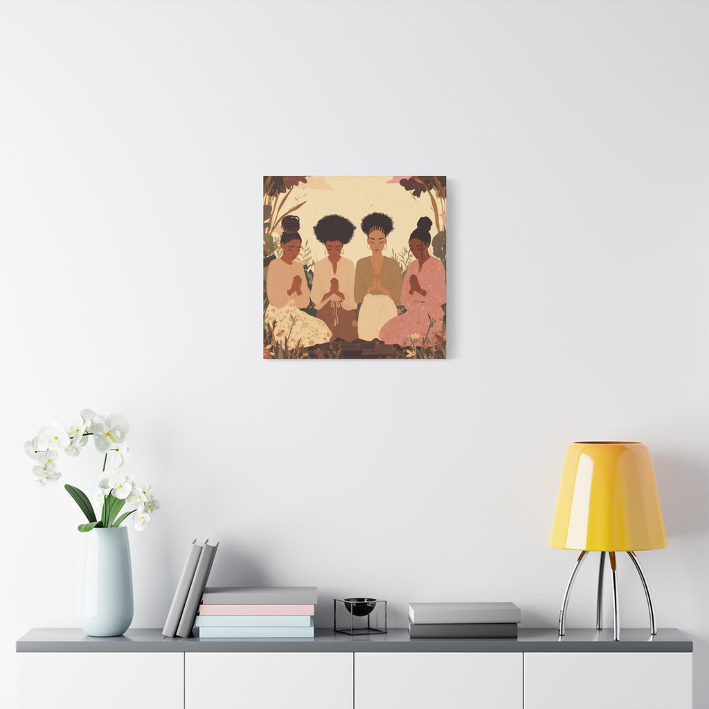 Four Women Praying Matte Canvas