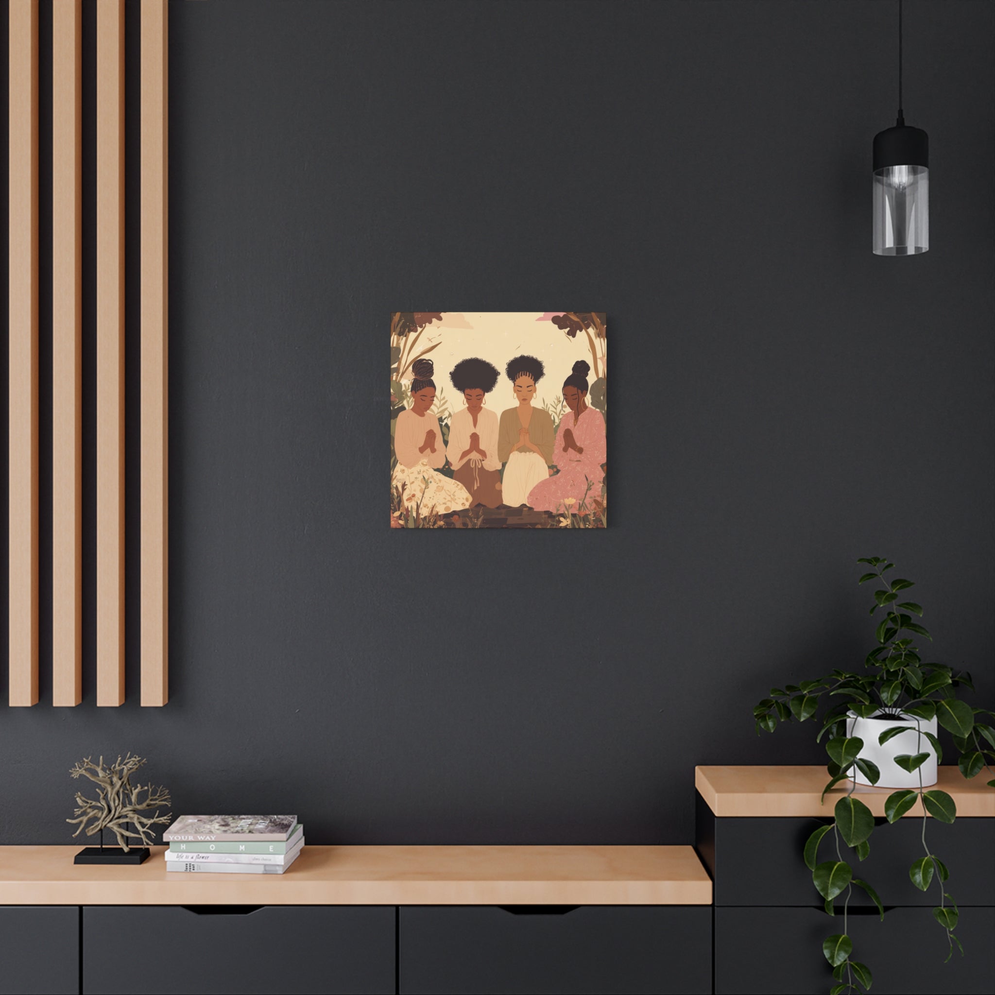 Four Women Praying Matte Canvas