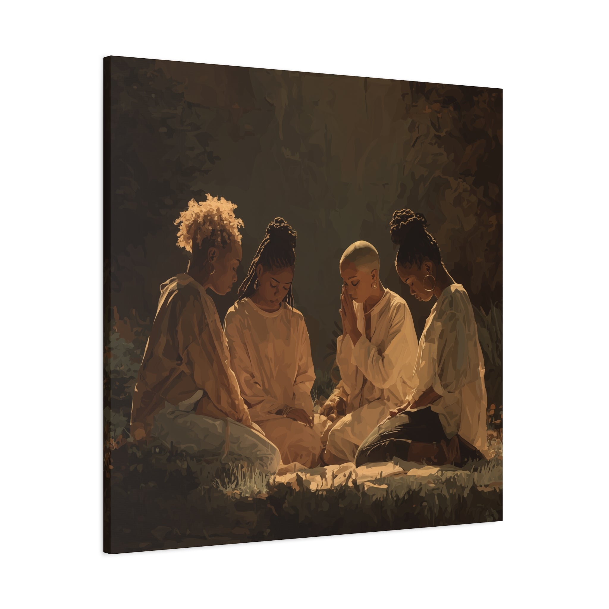 Women Praying Art Canvas | Matte Stretched Canvas 1.25"