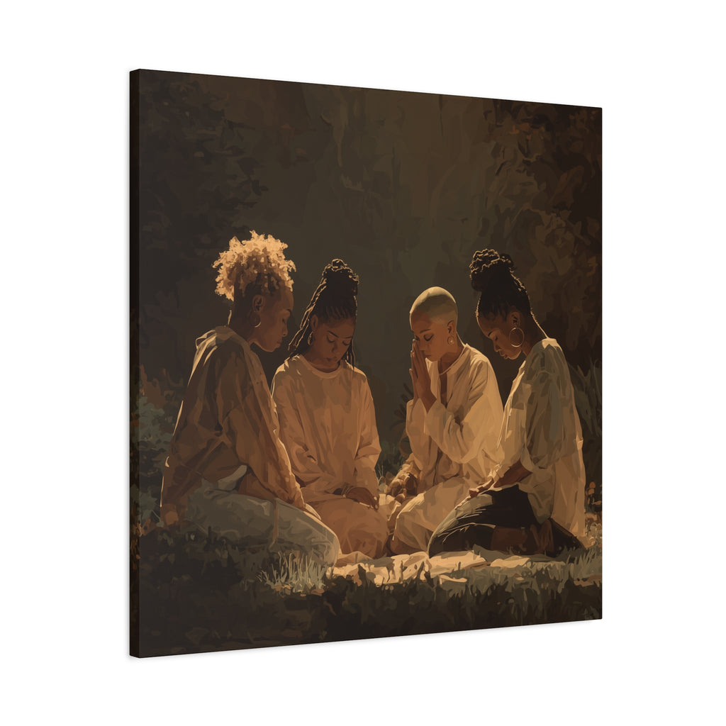 Women Praying Art Canvas | Matte Stretched Canvas 1.25"