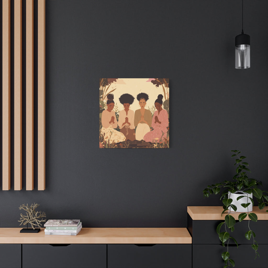 Four Women Praying Matte Canvas