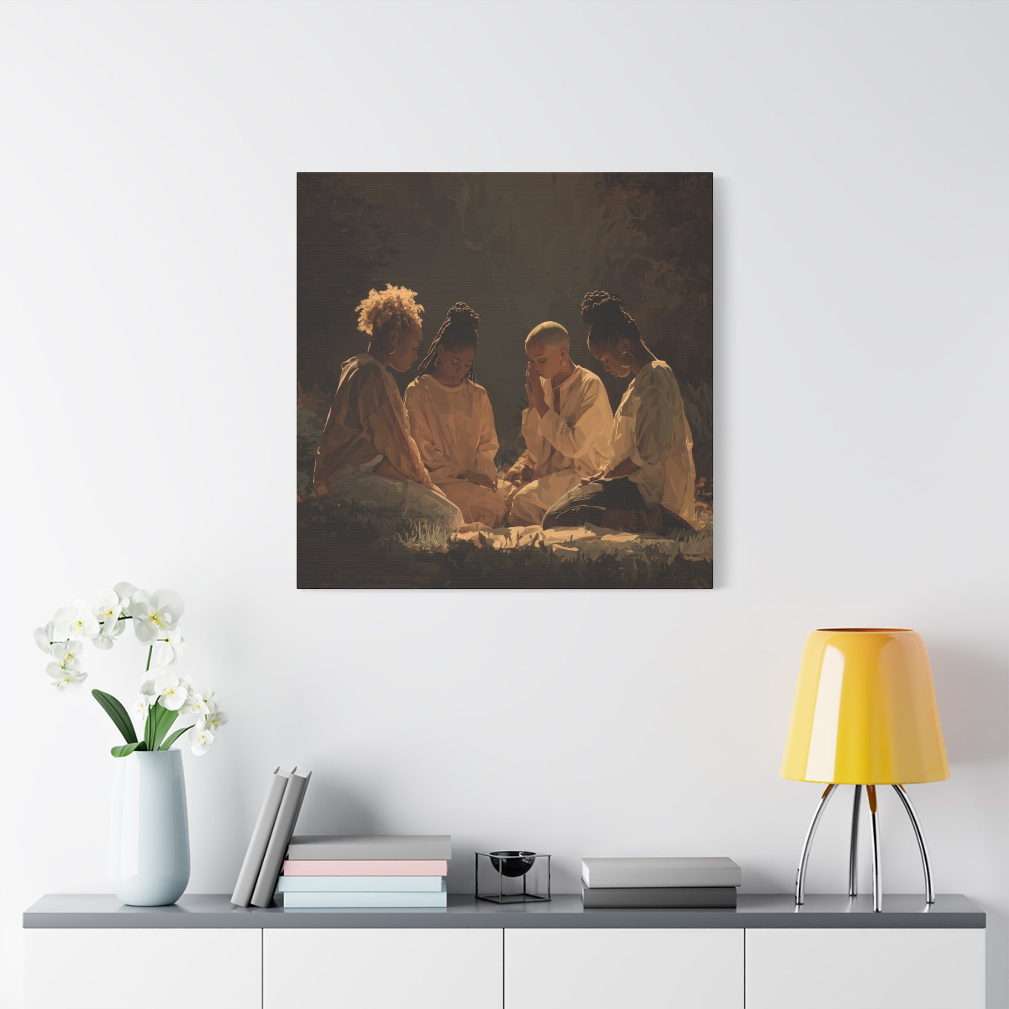 Women Praying Art Canvas | Matte Stretched Canvas 1.25"