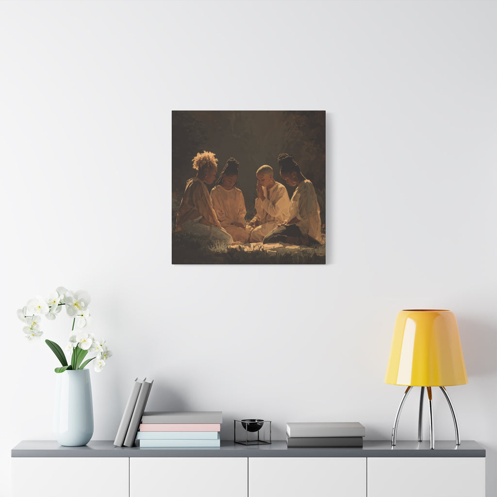 Women Praying Art Canvas | Matte Stretched Canvas 1.25"