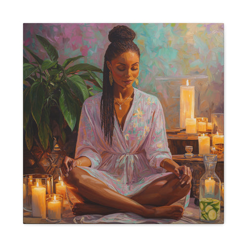 Canvas Art Print - Soft Girl Meditating