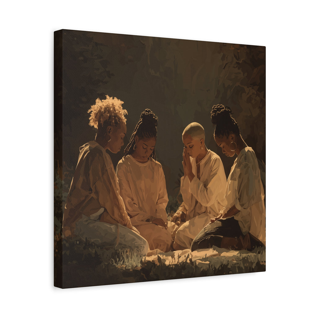 Women Praying Art Canvas | Matte Stretched Canvas 1.25"