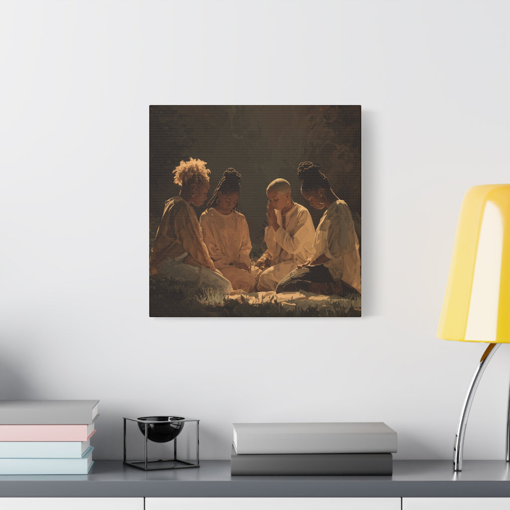 Women Praying Art Canvas | Matte Stretched Canvas 1.25"