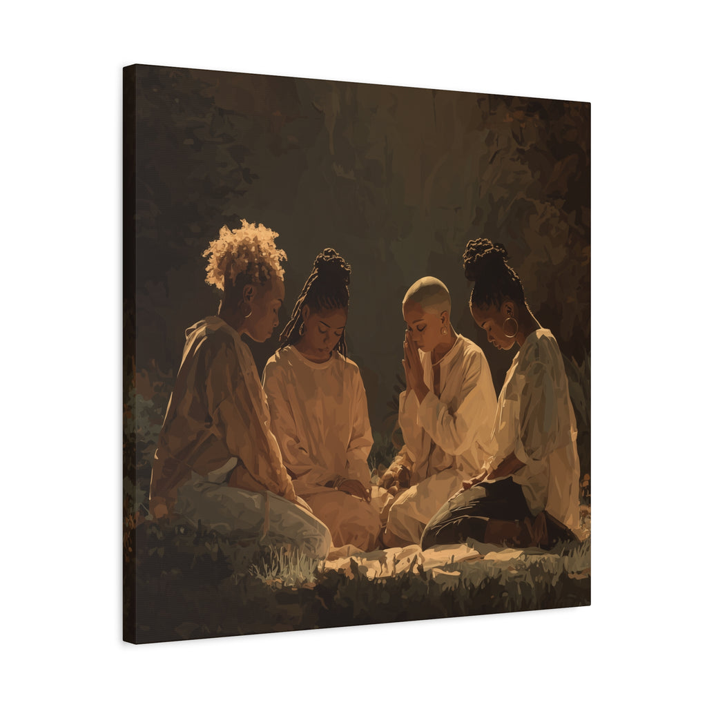 Women Praying Art Canvas | Matte Stretched Canvas 1.25"