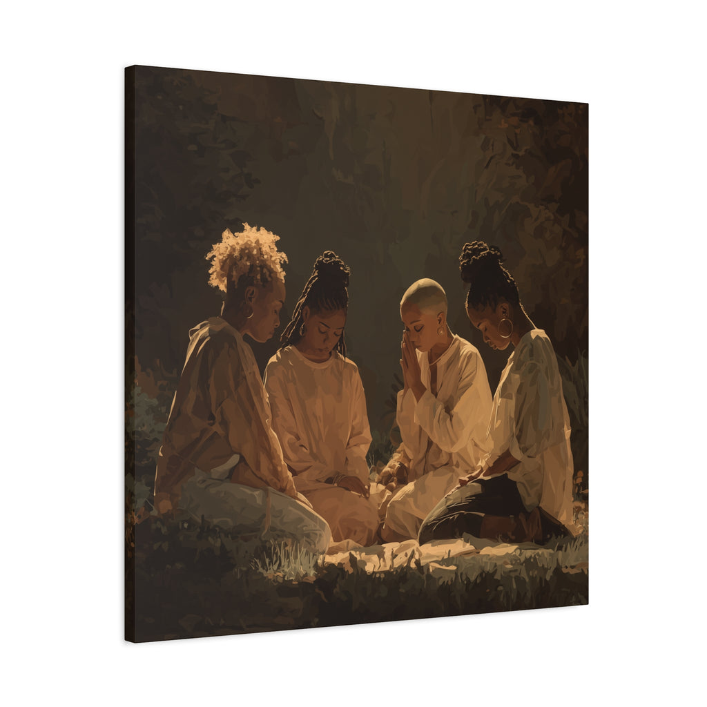 Women Praying Art Canvas | Matte Stretched Canvas 1.25"